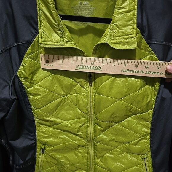 LLBean Primaloft Windbreaker Running Jacket XL Zip Insulated Quilted Sport Green - Picture 9 of 14